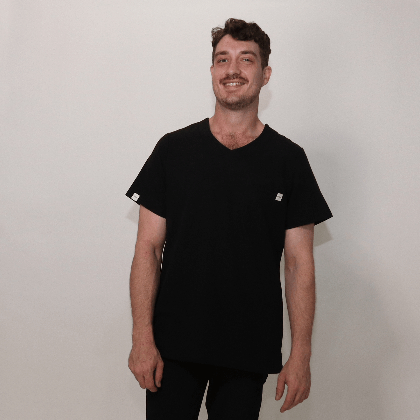 Men's Essential Black Medical Scrub Top