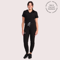 Medical Black Jogger Scrub Pants - Womens