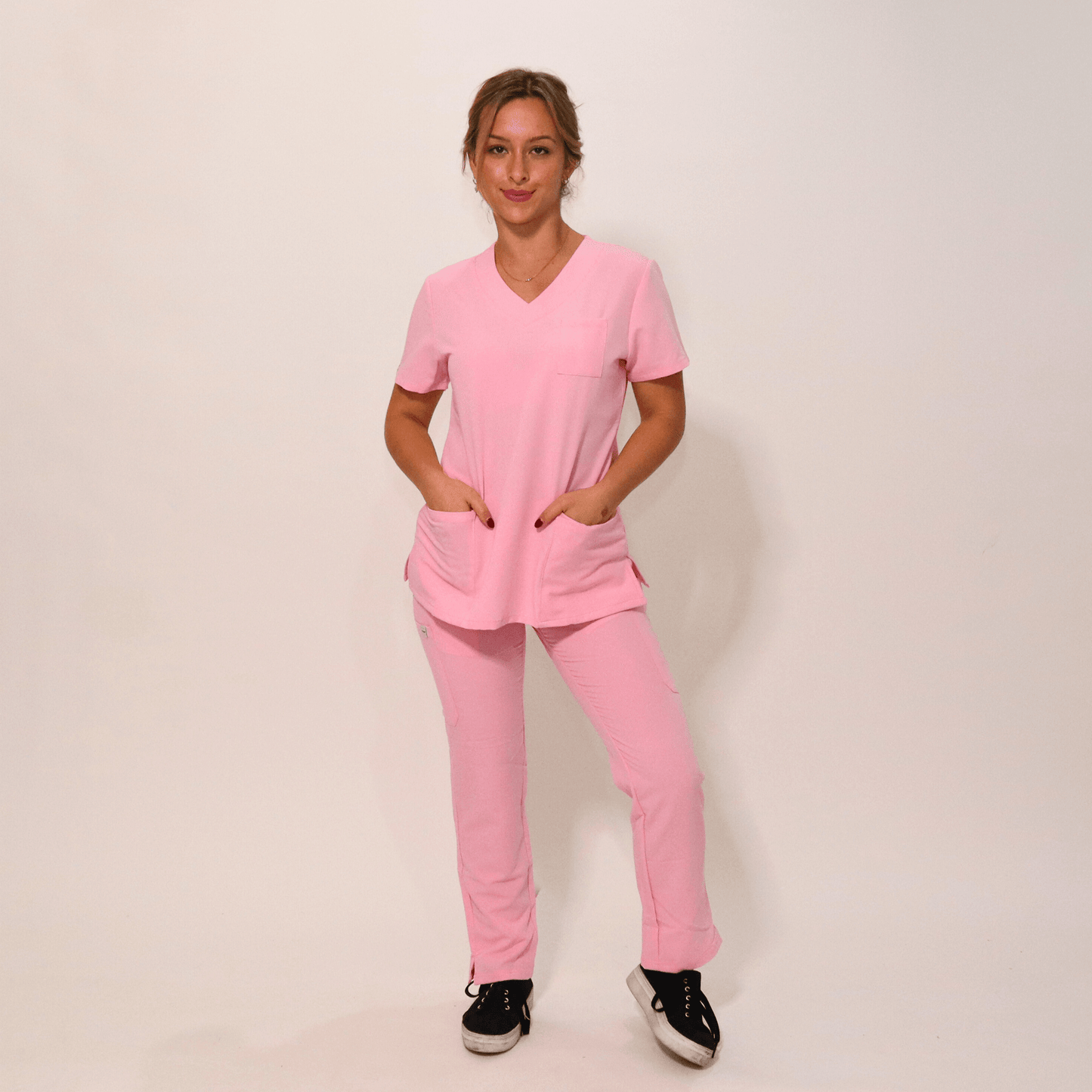 Women's Signature Pink Medical Scrub Top