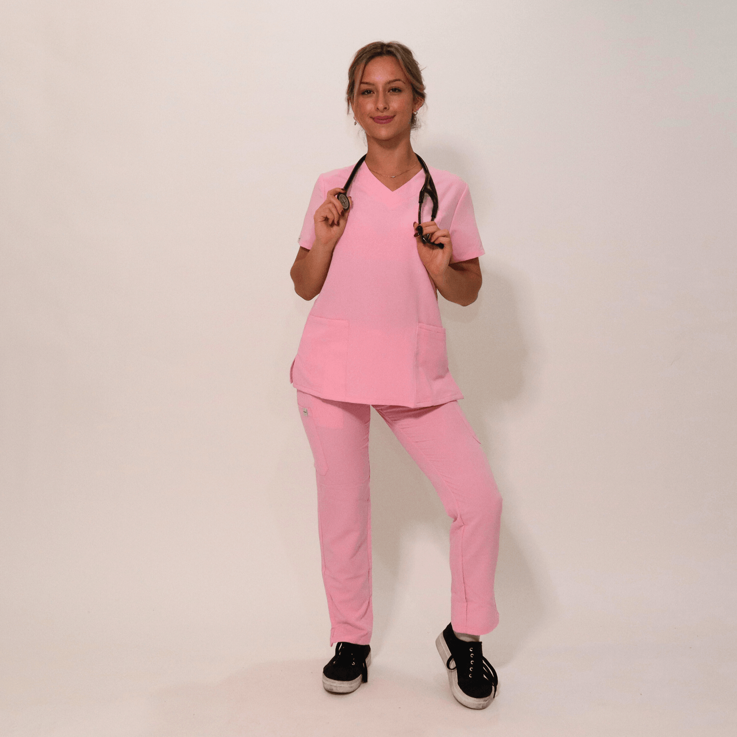 Women's Signature Pink Medical Scrub Top
