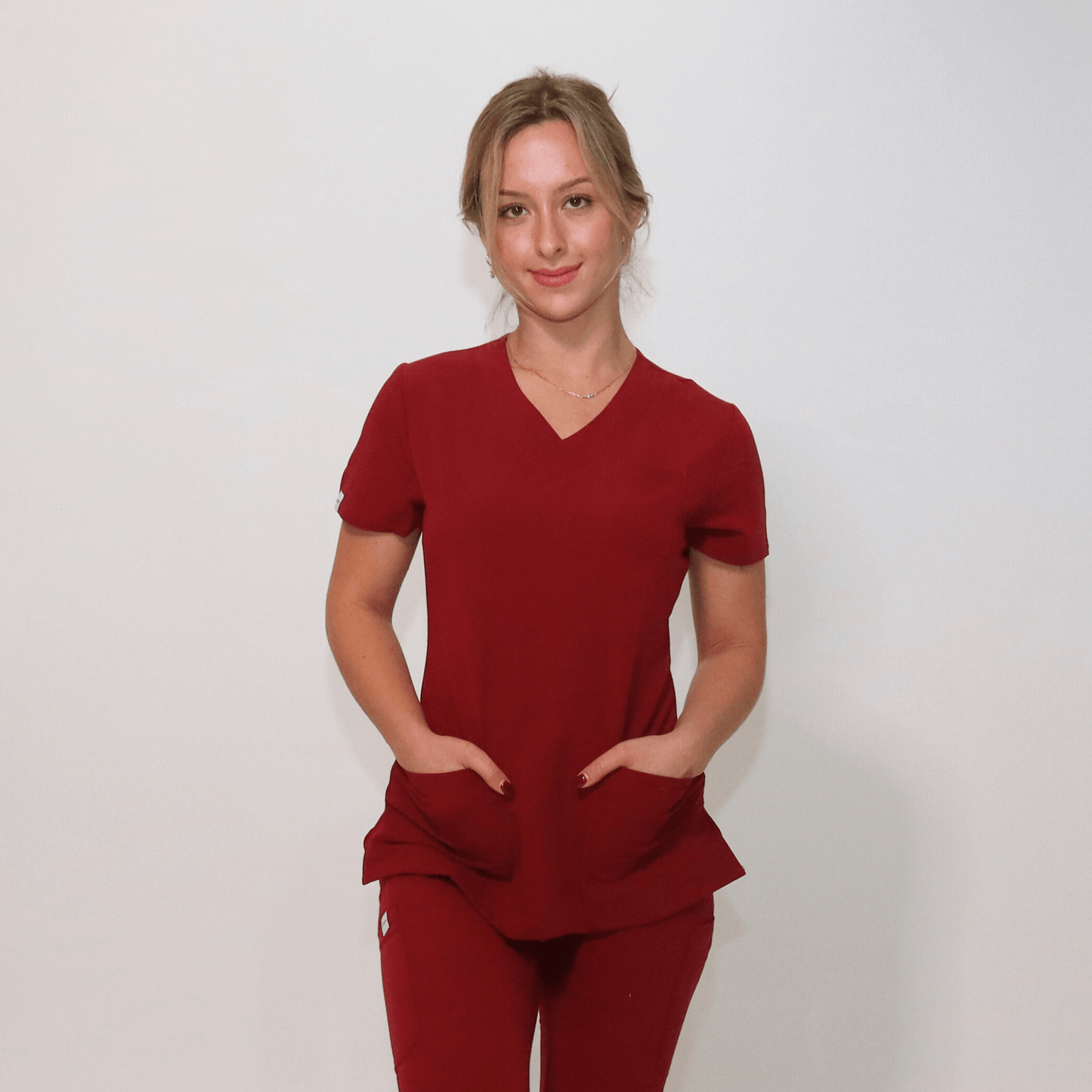 Women's Essential Burgundy Medical Scrub Pant