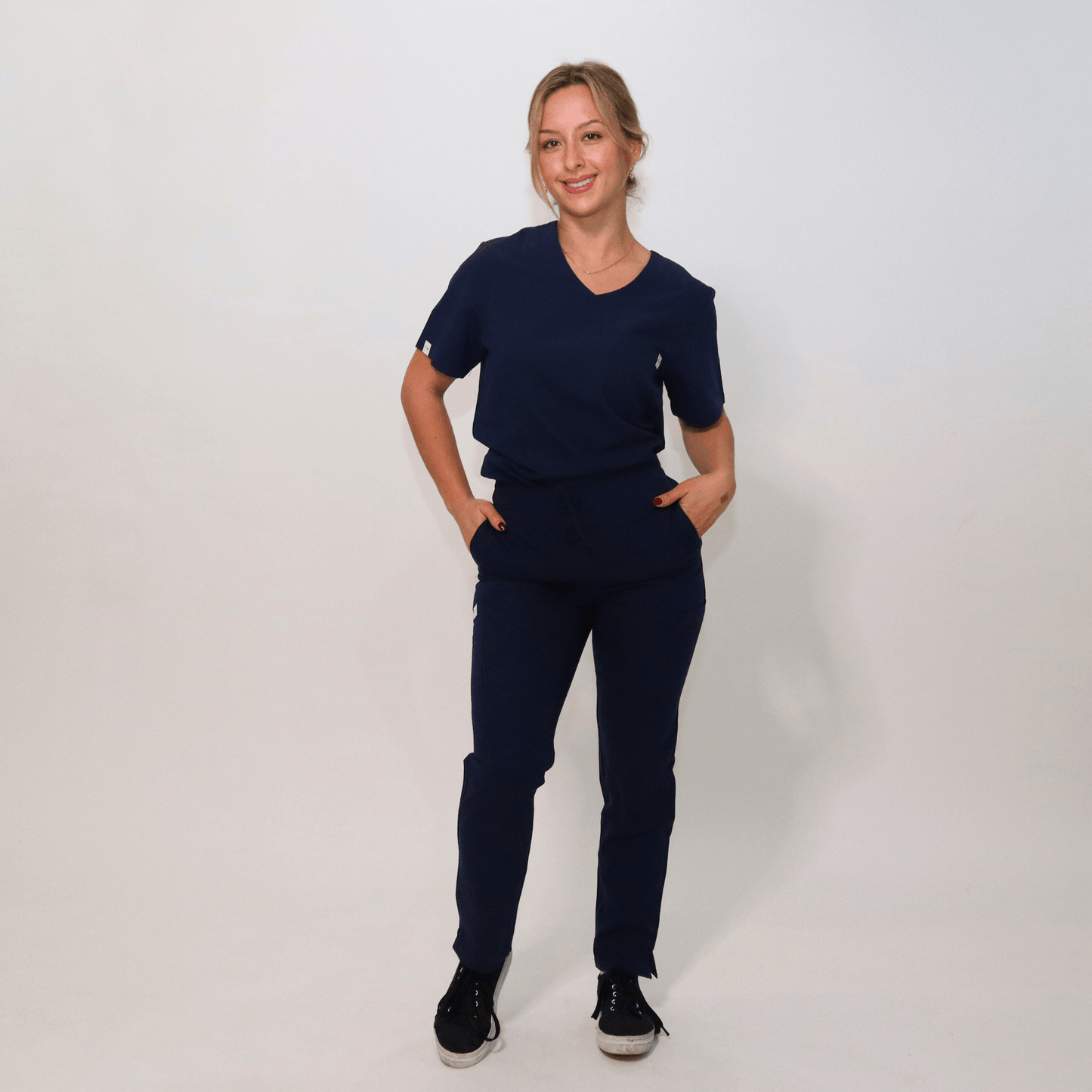 Women's Essential Navy Medical Scrub Top