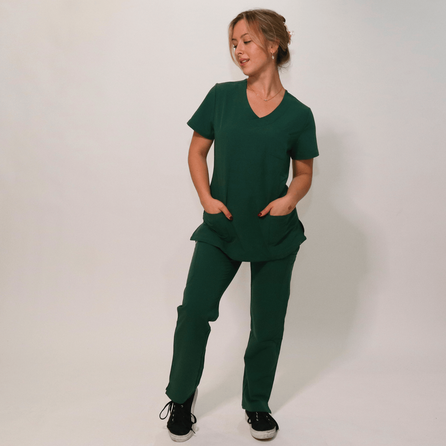 Women's Signature Hunter Green Medical Scrub Top