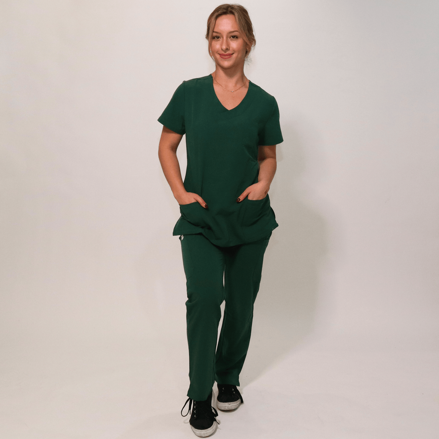 Women's Signature Hunter Green Medical Scrub Top