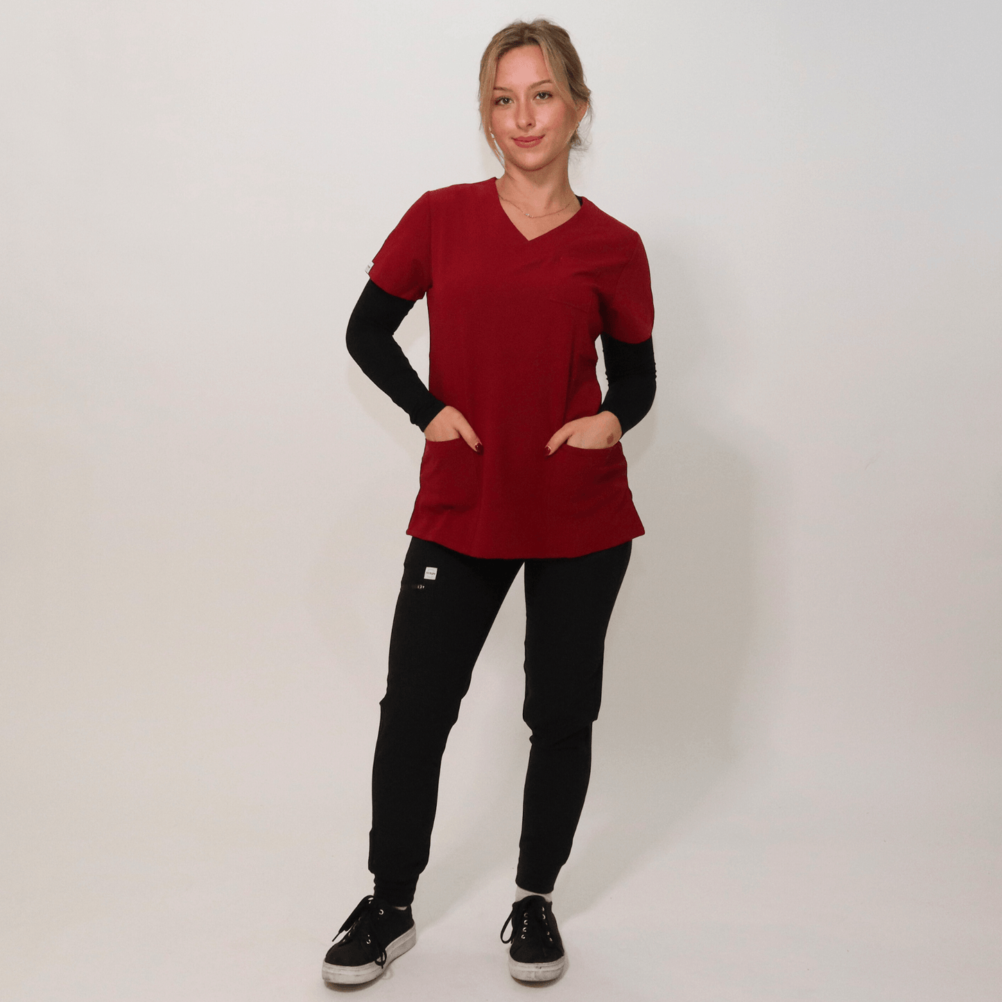 Women's Signature Burgundy Medical Scrub Top