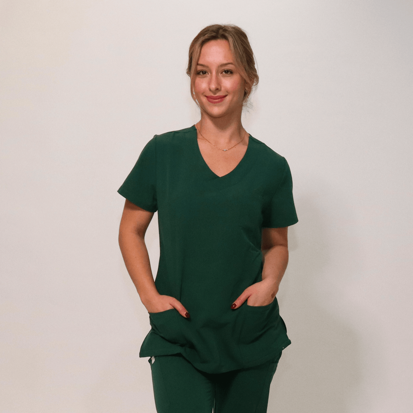 Women's Signature Hunter Green Medical Scrub Top