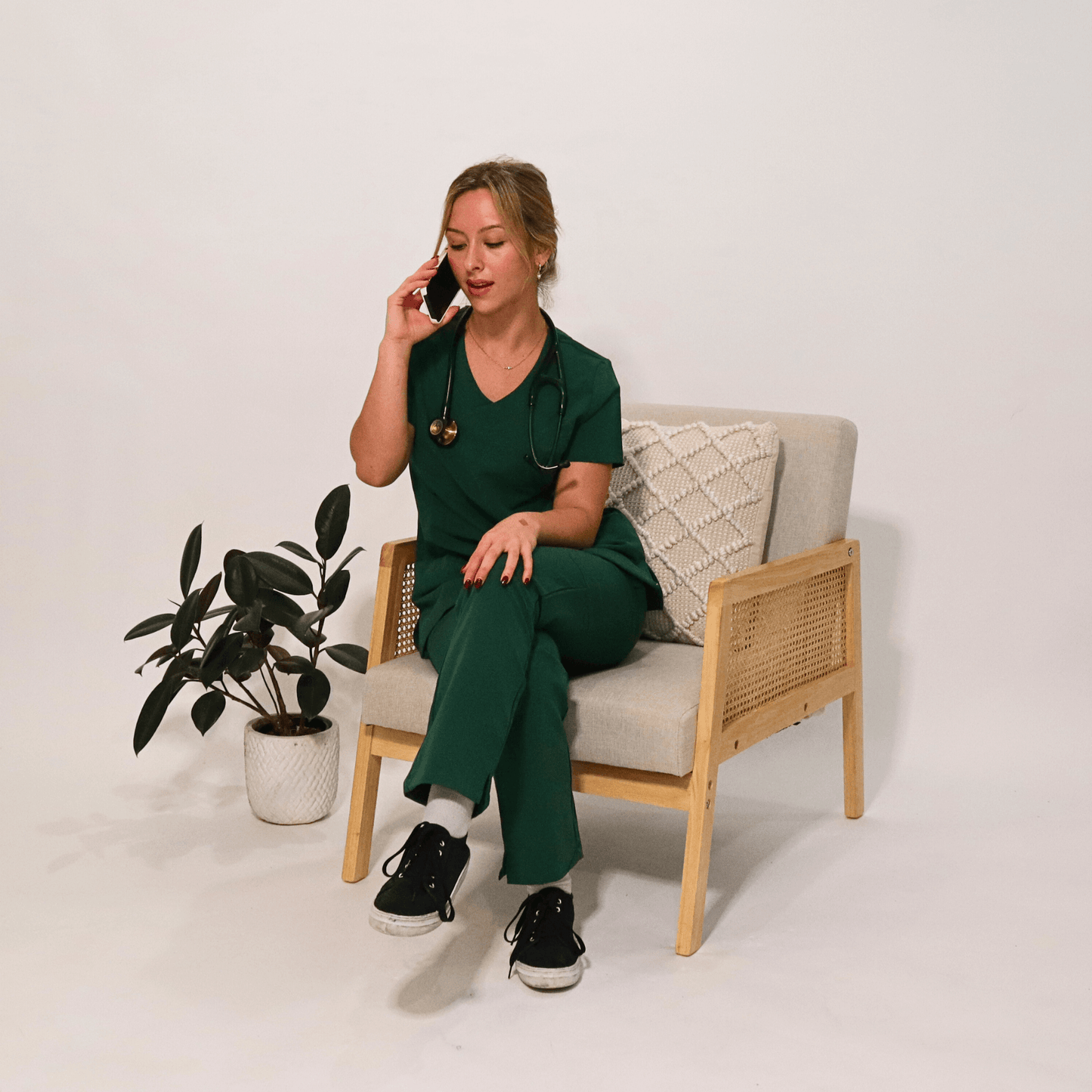 Women's Signature Hunter Green Medical Scrub Top