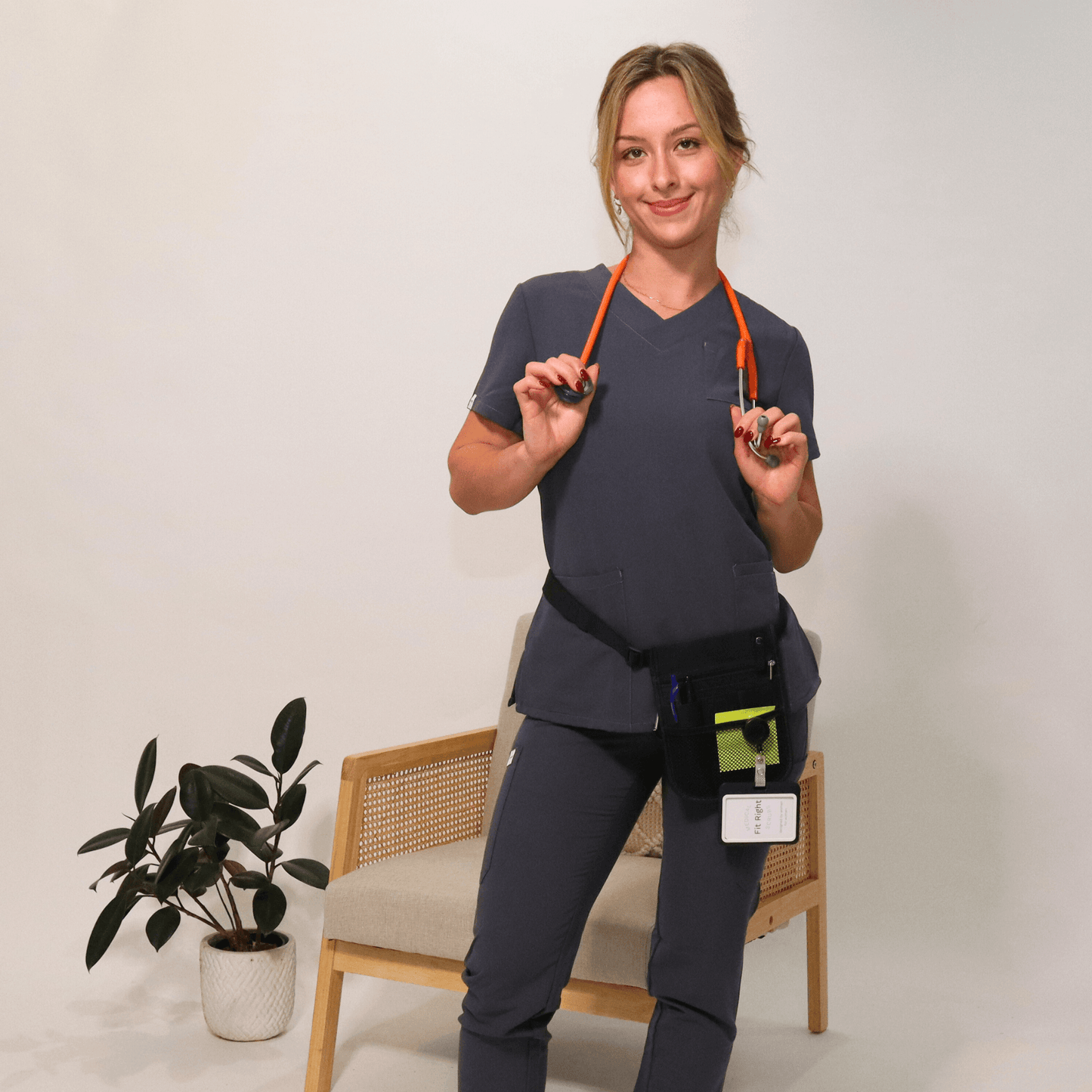Women's Signature Charcoal Medical Scrub Top