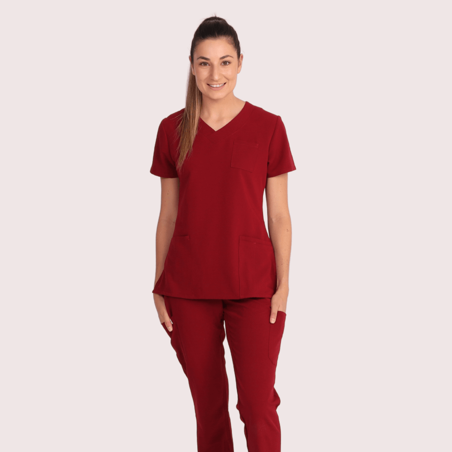 Fit Medical Scrubs_ Comfort Fit Medical Scrub Pant_Burgundy2.png