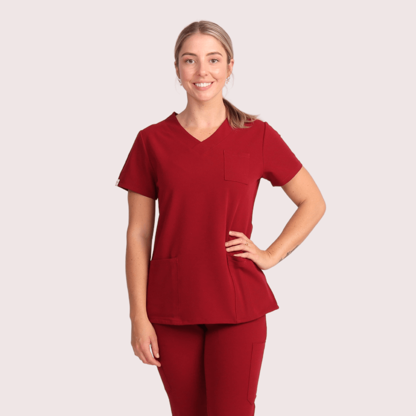 Fit Medical Scrubs_ Comfort Fit Medical Scrub Pant_Burgundy4.png