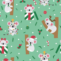 2024 Green Koala Cotton Christmas Scrub Top