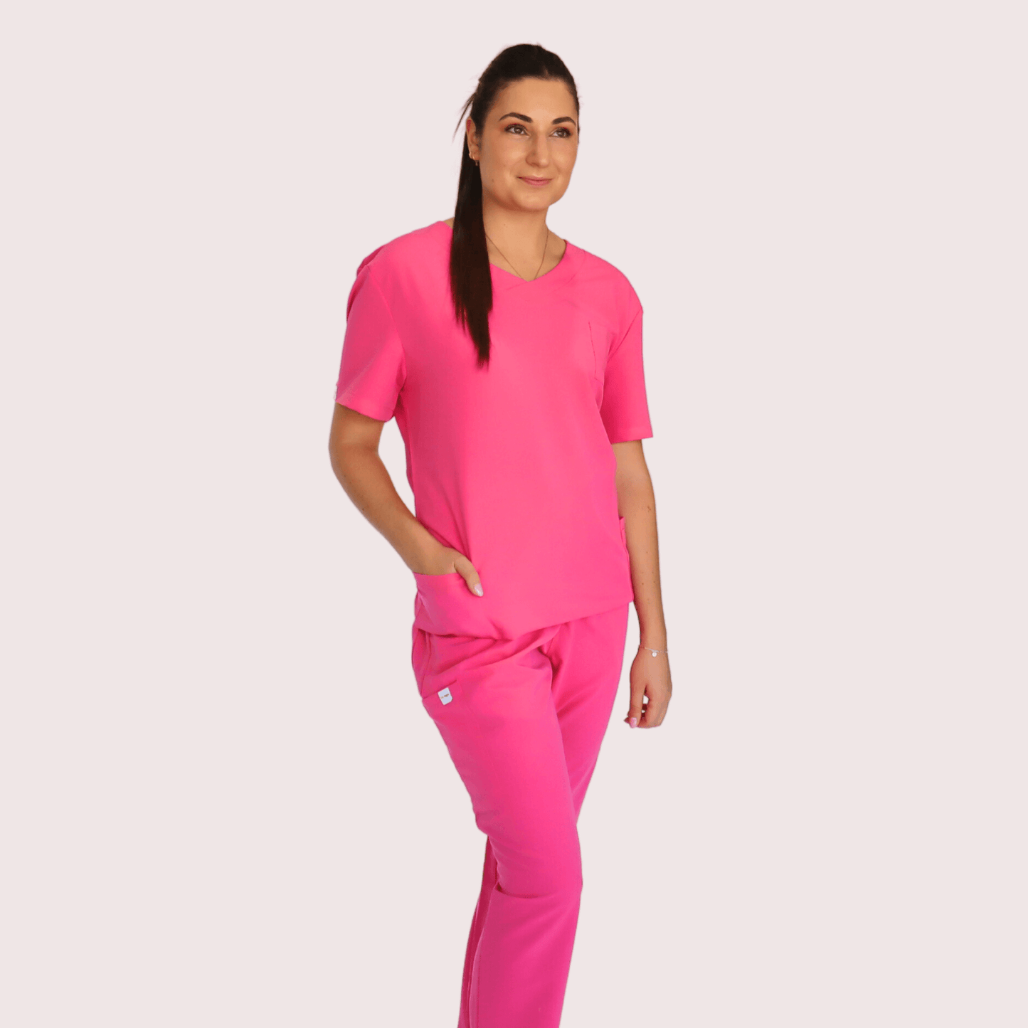 Fit Right Medical Scrubs_Comfort Fit Medical Scrub Pant_Hot Pink 3.png