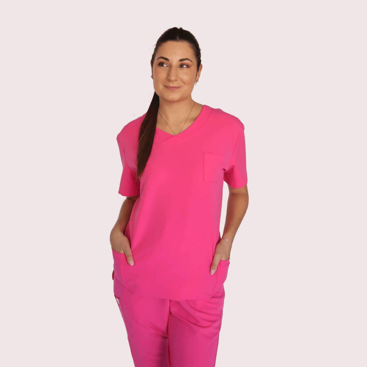 Fit Right Medical Scrubs_Comfort Fit Medical Scrub Pant_Hot Pink 4.png