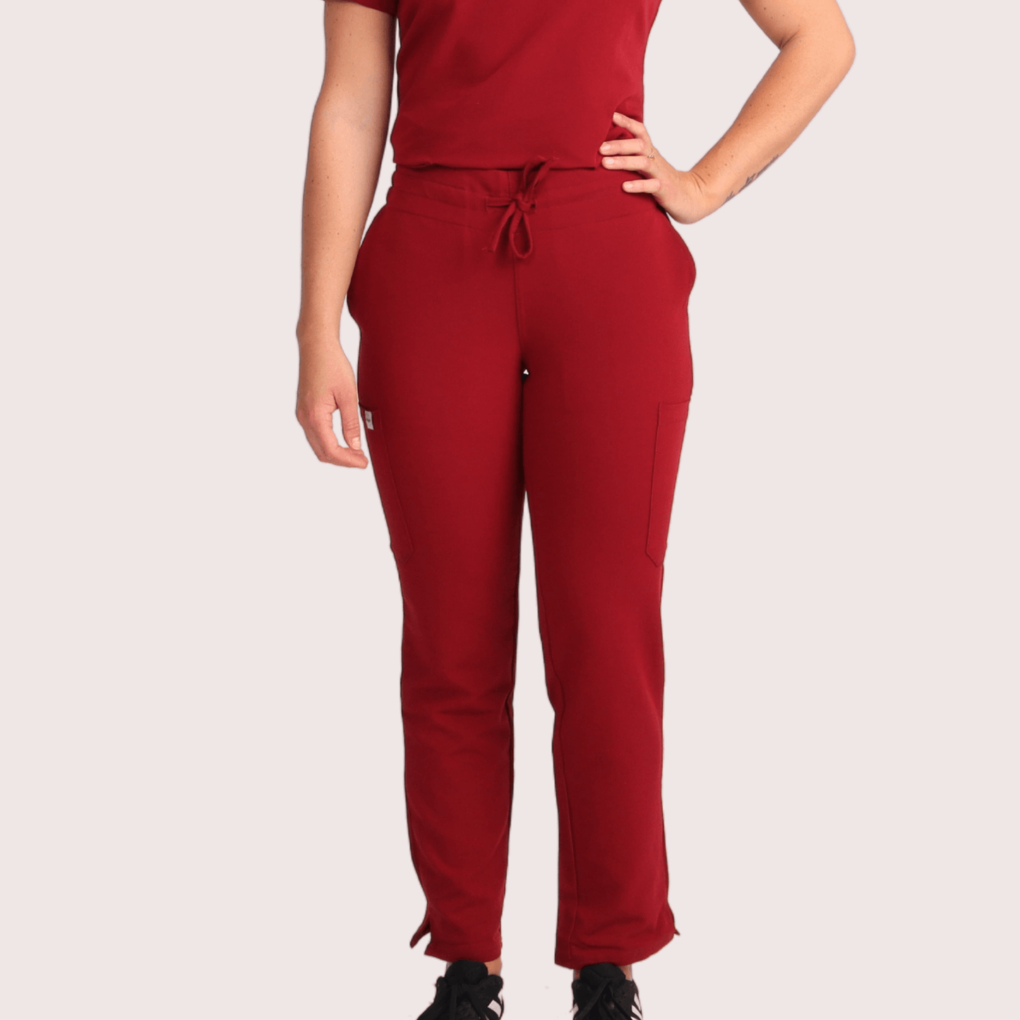 Fit Right Medical Scrubs_Comfort Fit Medical Scrub Top_Burgundy3.png