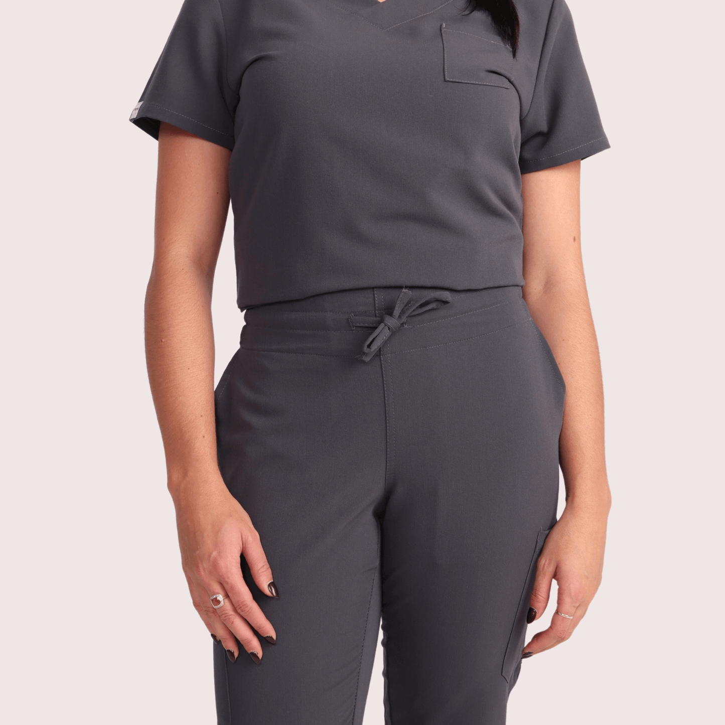 Fit Right Medical Scrubs_Comfort Fit Medical Scrub Top_Charcoal7.png
