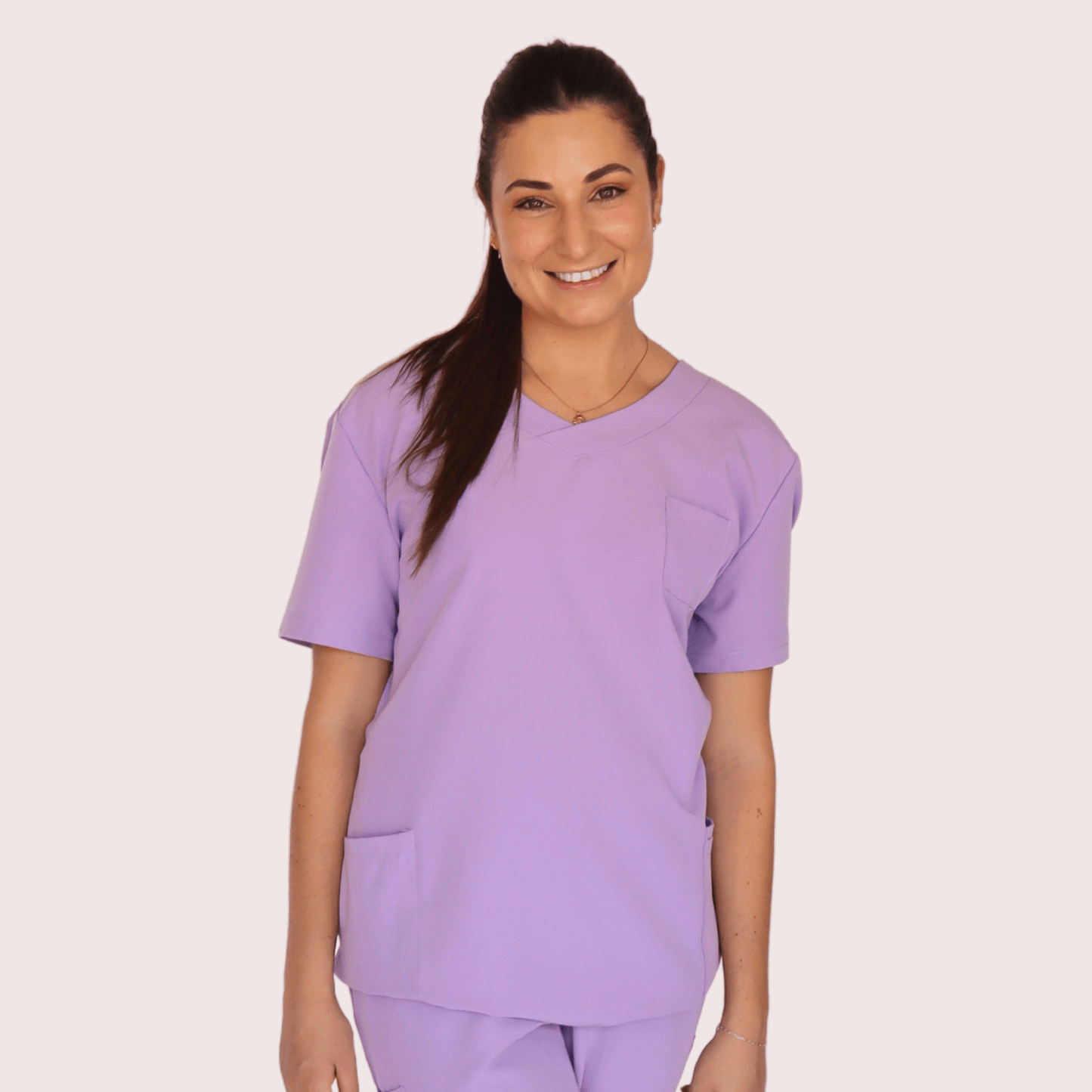 Fit Right Medical Scrubs_Comfort Fit Medical Scrub Top_Lilac4