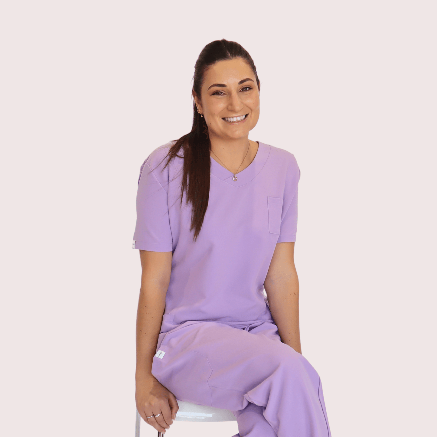 Fit Right Medical Scrubs_Comfort Fit Medical Scrub Top_Lilac3