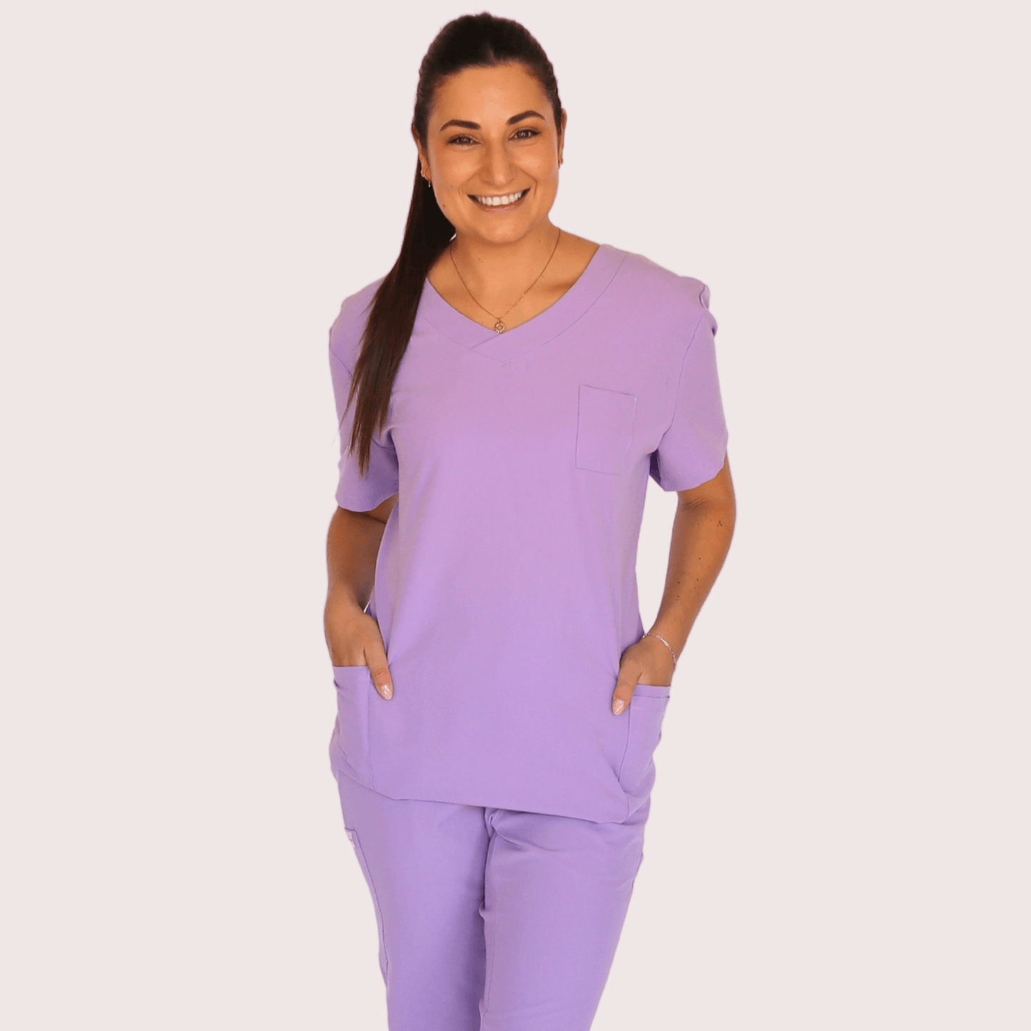 Fit Right Medical Scrubs_Comfort Fit Medical Scrub Top_Lilac6