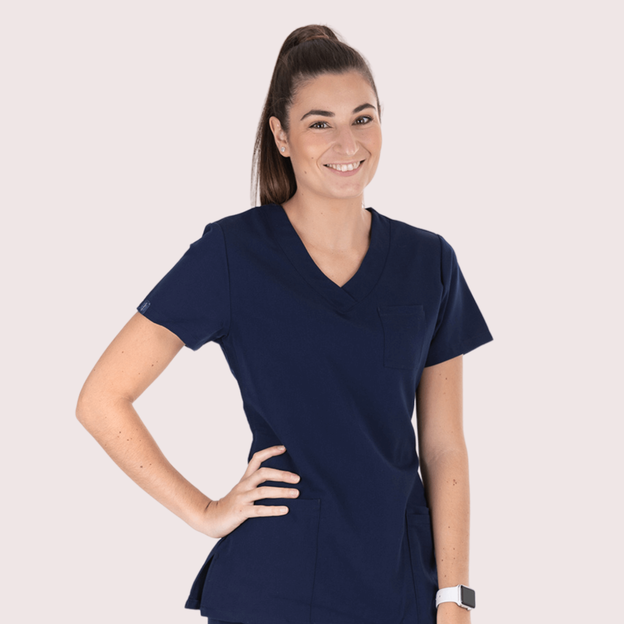 Medical Scrub Top Navy Australian Premium Nursing Medical