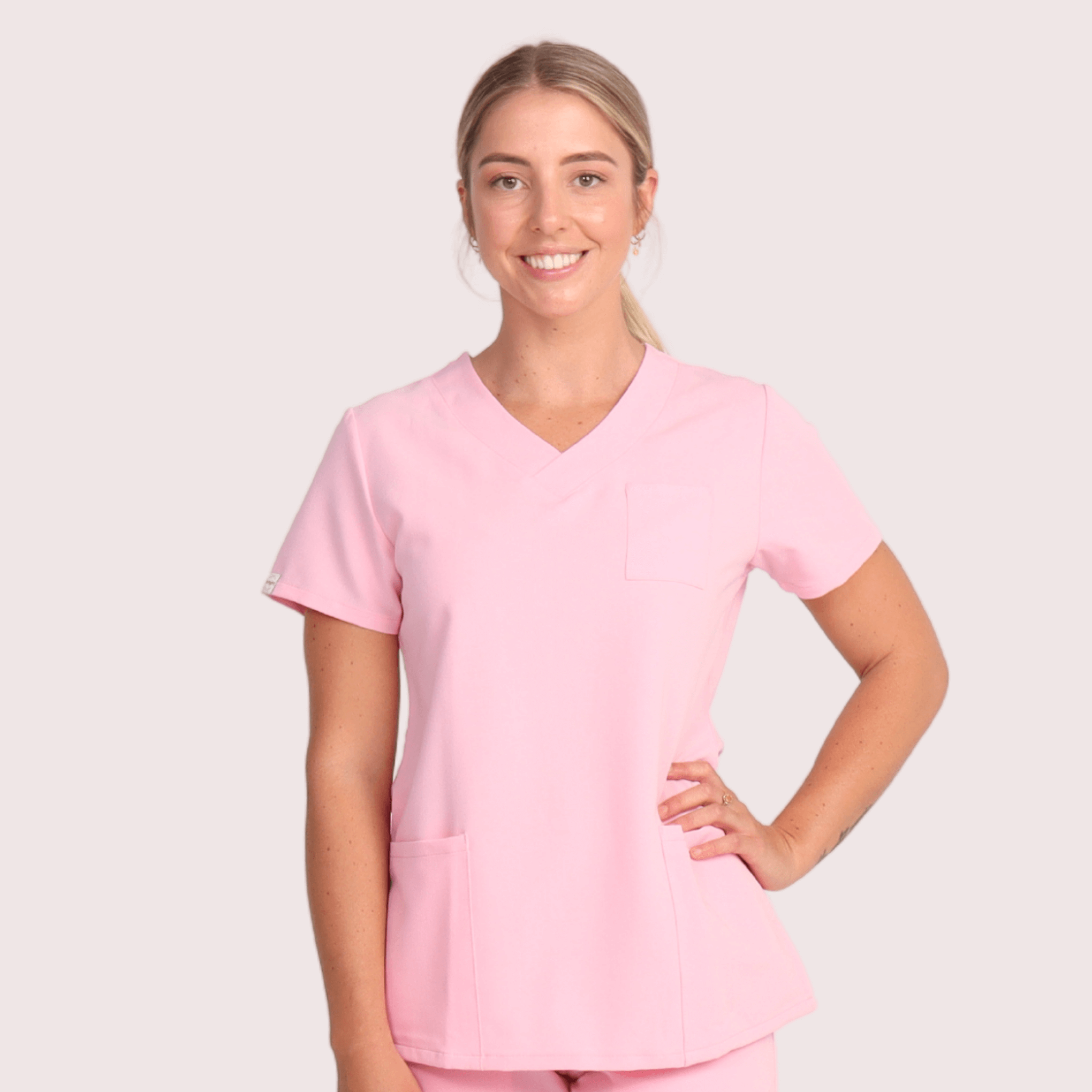 Medical Scrub Top Pink Medical Scrubs Made for Nurses in