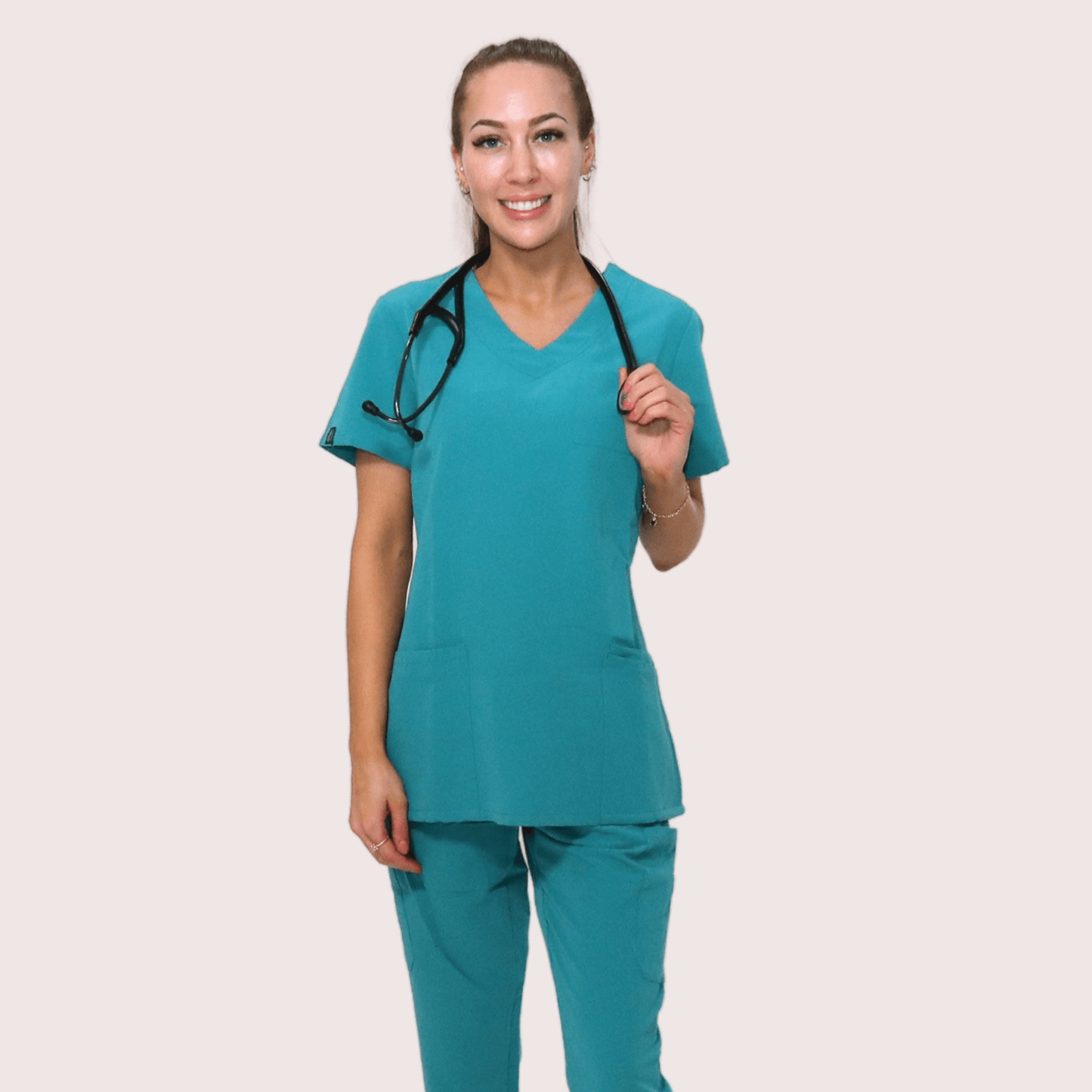 Fit Right Medical Scrubs_Comfort Fit Medical Scrub Top_Teal5.png