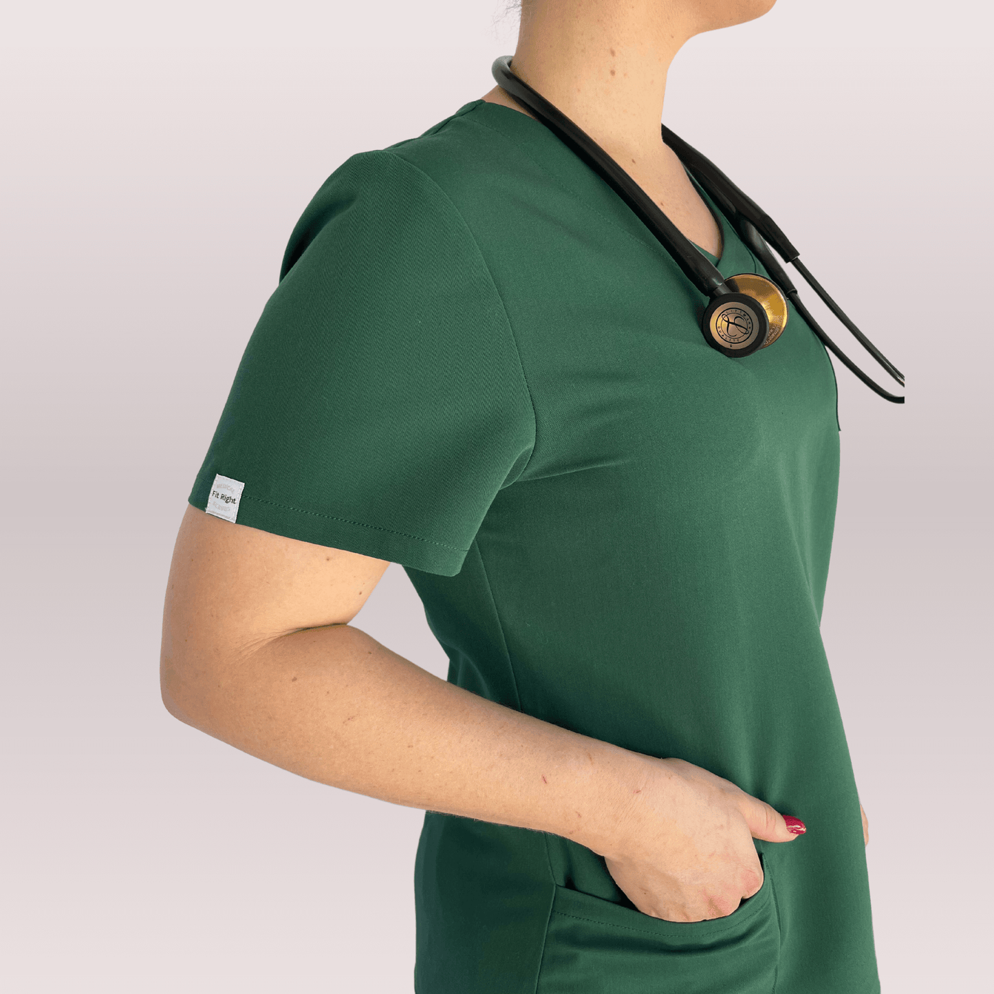 Women's Signature Hunter Green Medical Scrub Top
