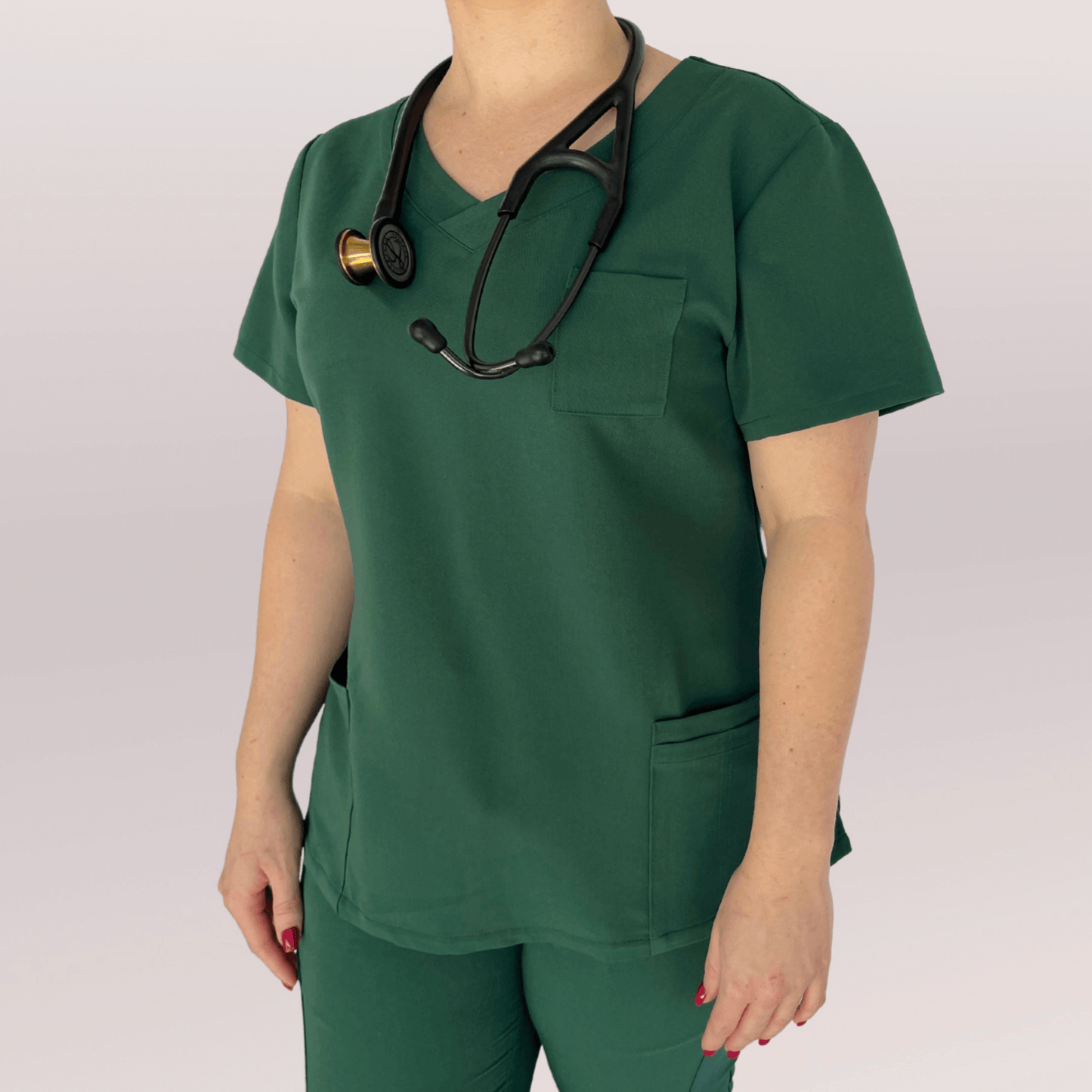 Women's Signature Hunter Green Medical Scrub Top