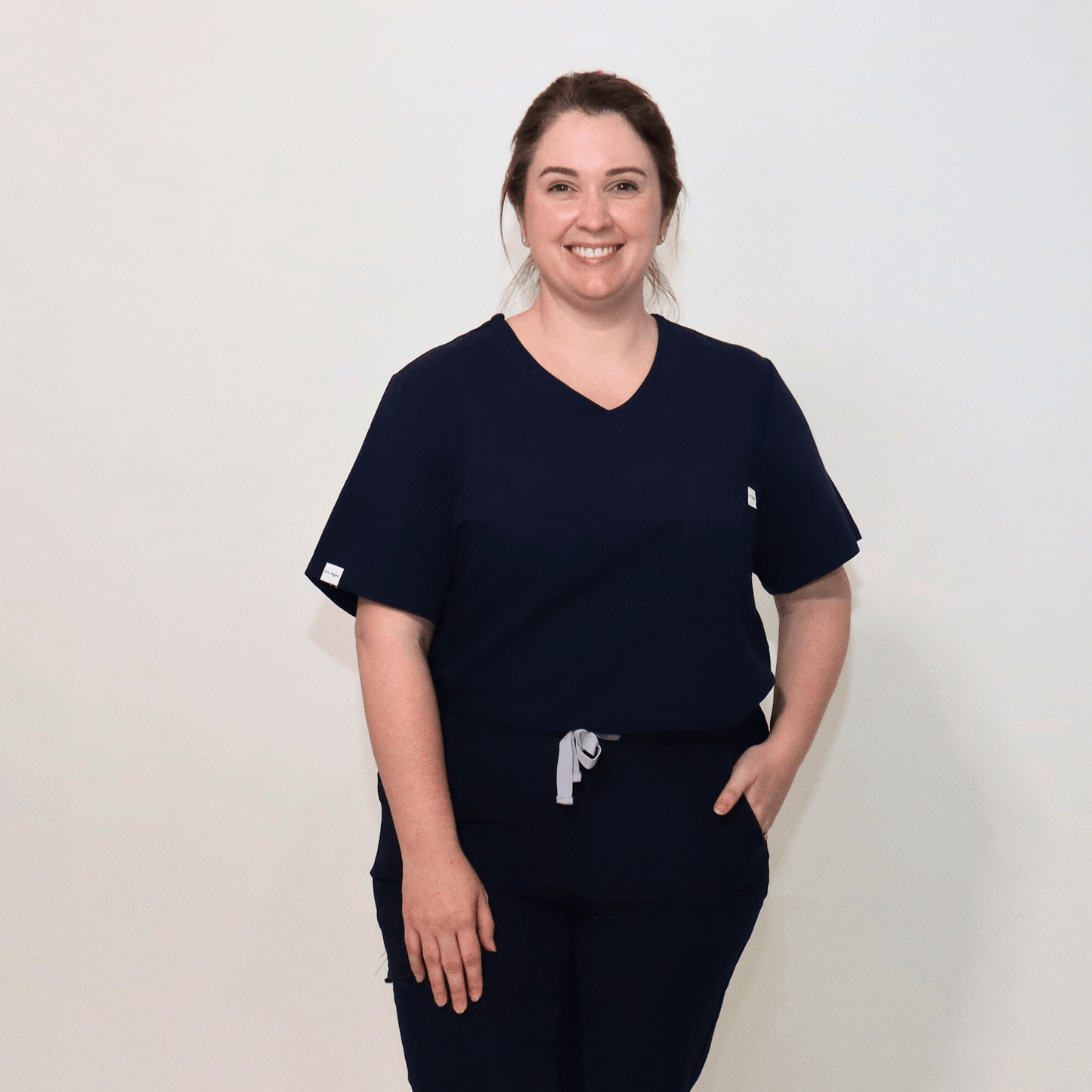 Women's Essential Navy Medical Scrub Top