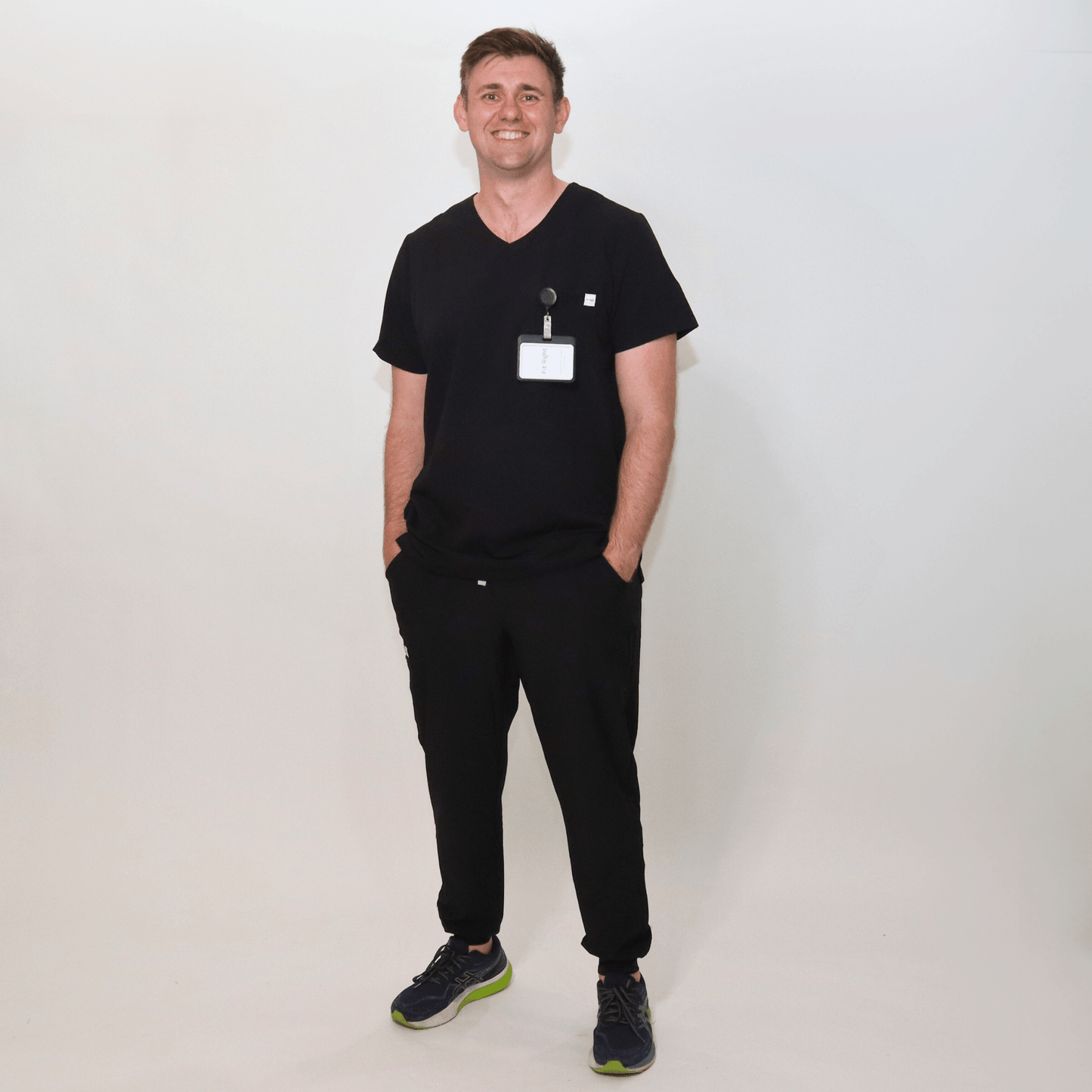 Men's Essential Black Medical Scrub Top