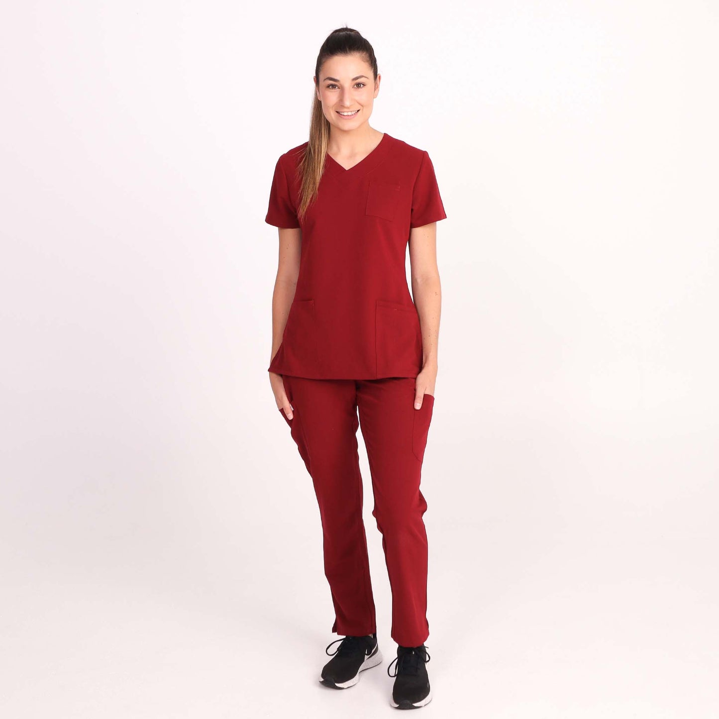 Women's Essential Burgundy Medical Scrub Pant