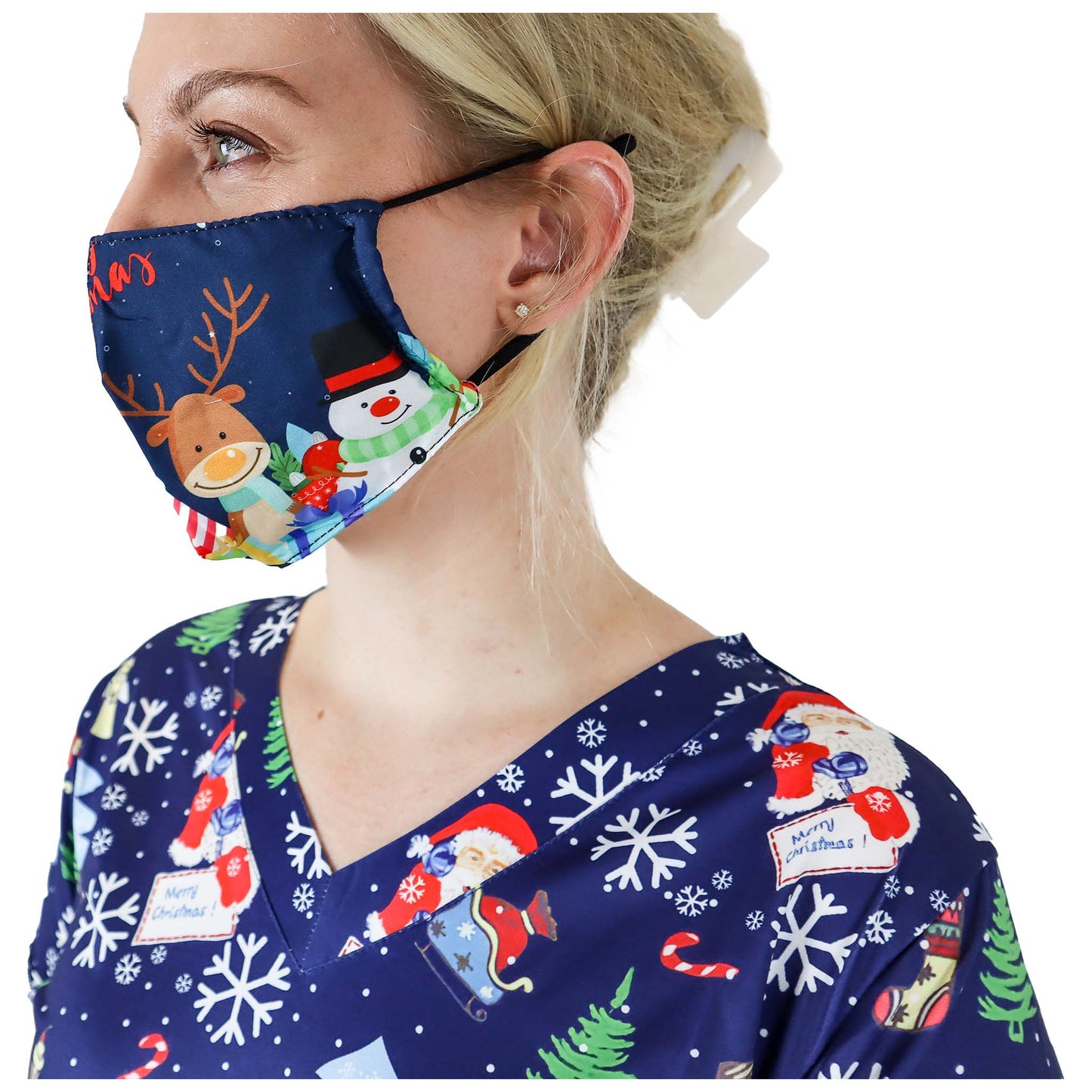 Fit Right Medical Scrubs Christmas Face Mask Covering