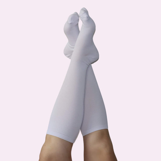 White Compression Socks | Knee Length from Fit Right Medical Scrubs