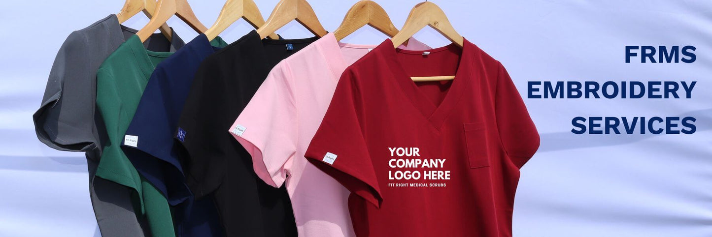Fit Right Medical Scrubs Offers Embroidery Services for your next scrub order. Shop now