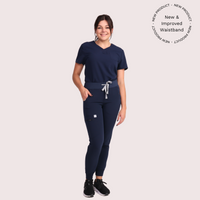 Medical Navy Jogger Scrub Pants - Womens