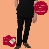 Men's Comfort Fit Black Medical Scrub Pant