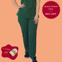 Comfort Fit Hunter Green Medical Scrub Pant