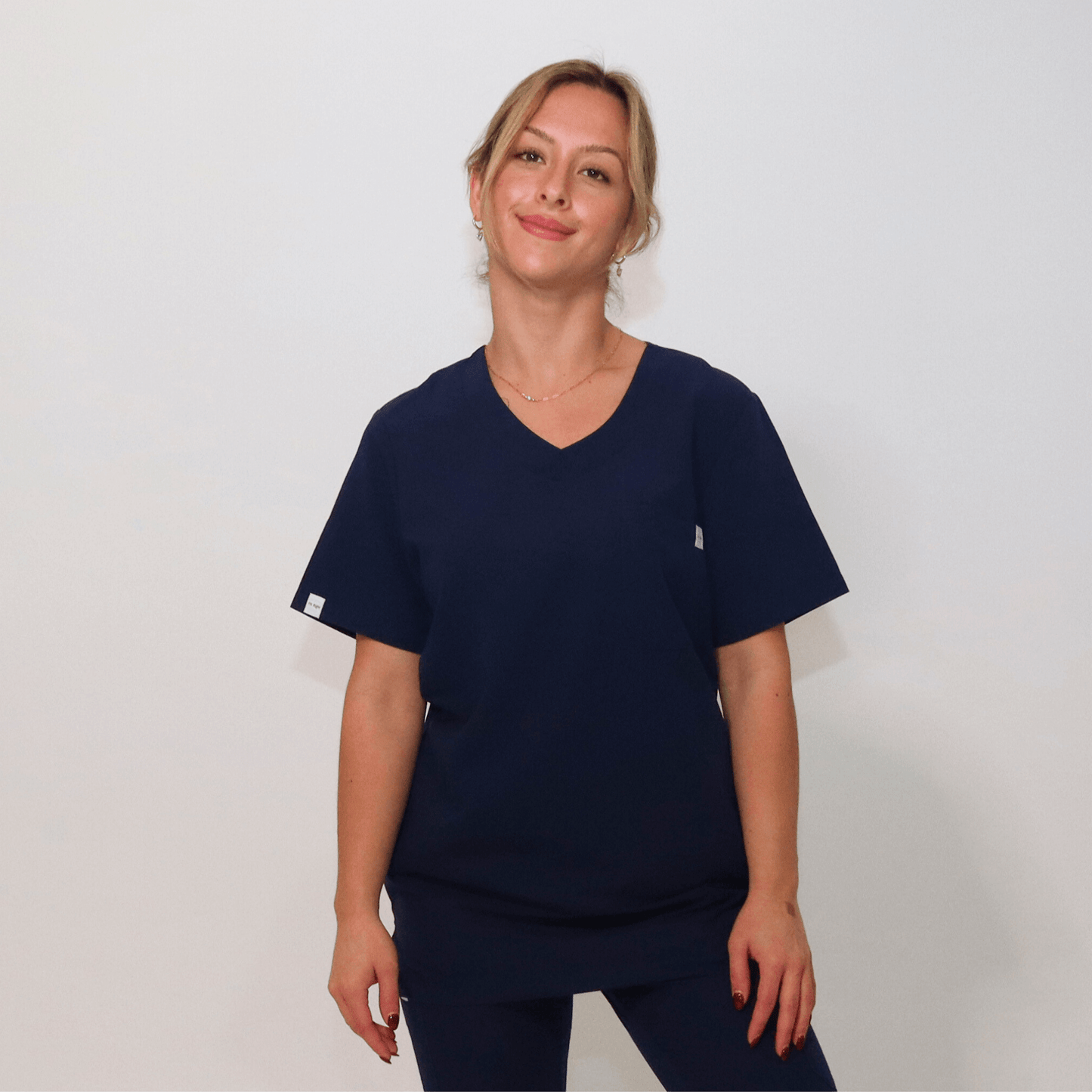 Women's Essential Navy Medical Scrub Top