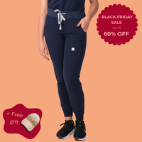 Medical Navy Jogger Scrub Pants - Womens