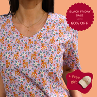 'Meet Merry Bambi' Christmas Scrub Top