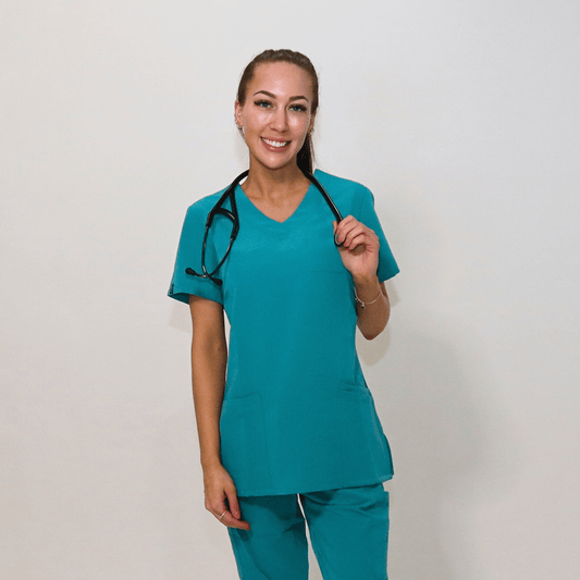 Women's Signature Teal Medical Scrub Top