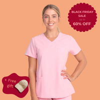 Comfort Fit Pink Medical Scrub Top