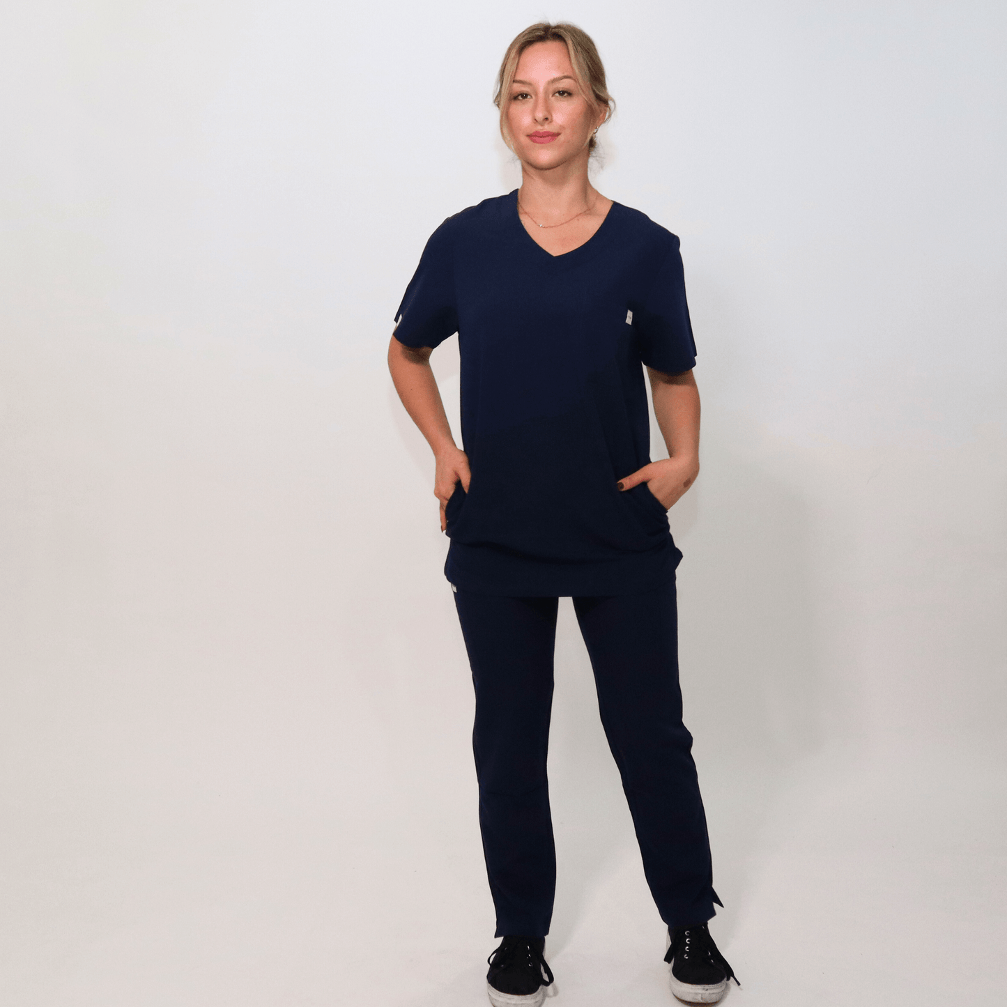 Women's Essential Navy Medical Scrub Top
