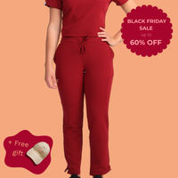 Comfort Fit Burgundy Medical Scrub Pant