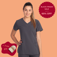 Comfort Fit Charcoal Medical Scrub Top
