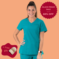 Comfort Fit Teal Medical Scrub Top
