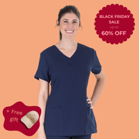 Comfort Fit Navy Medical Scrub Top