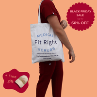 Fit Right White Cotton Tote Bag