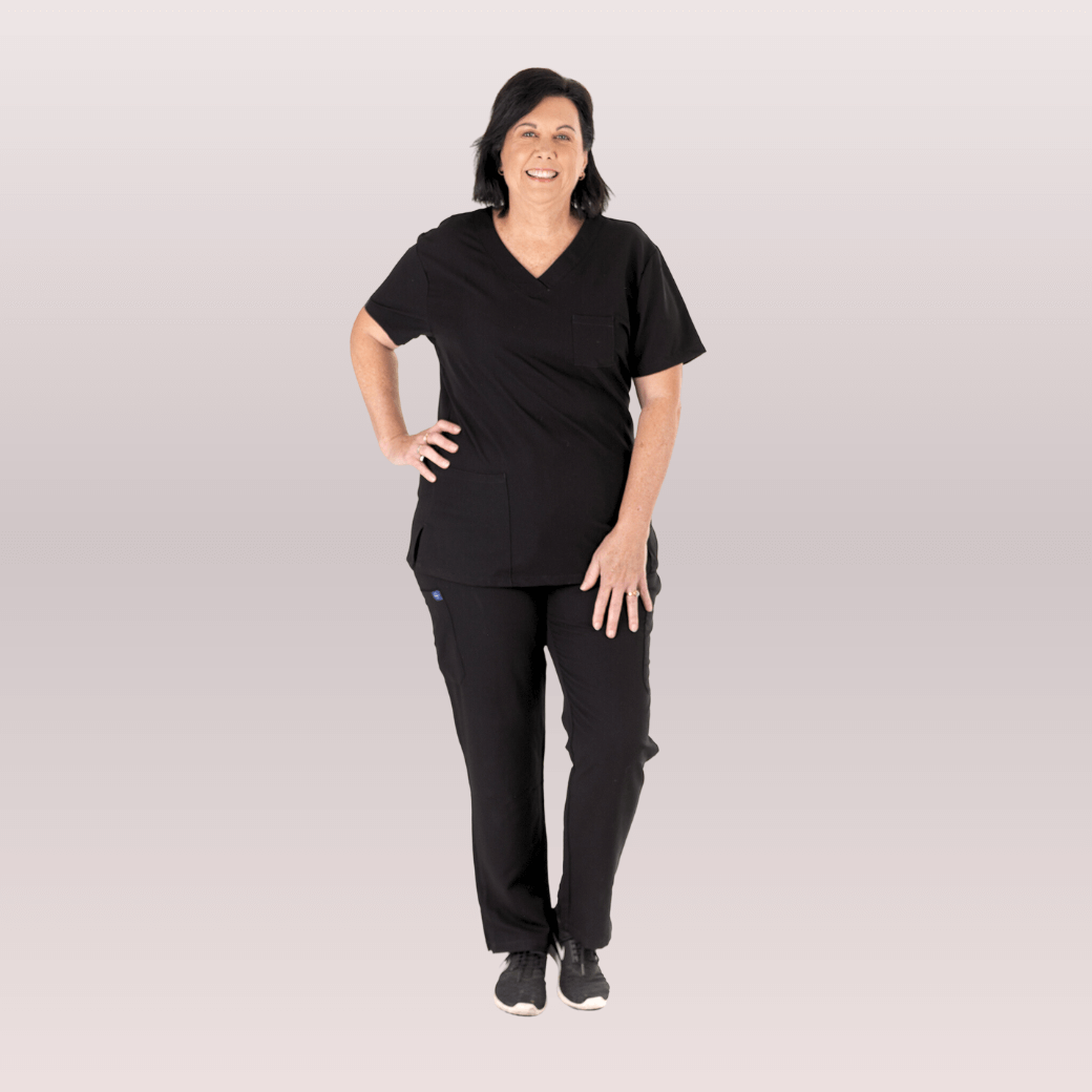 Nurses wearing Black Scrub Pants from Fit Right Medical Scrubs