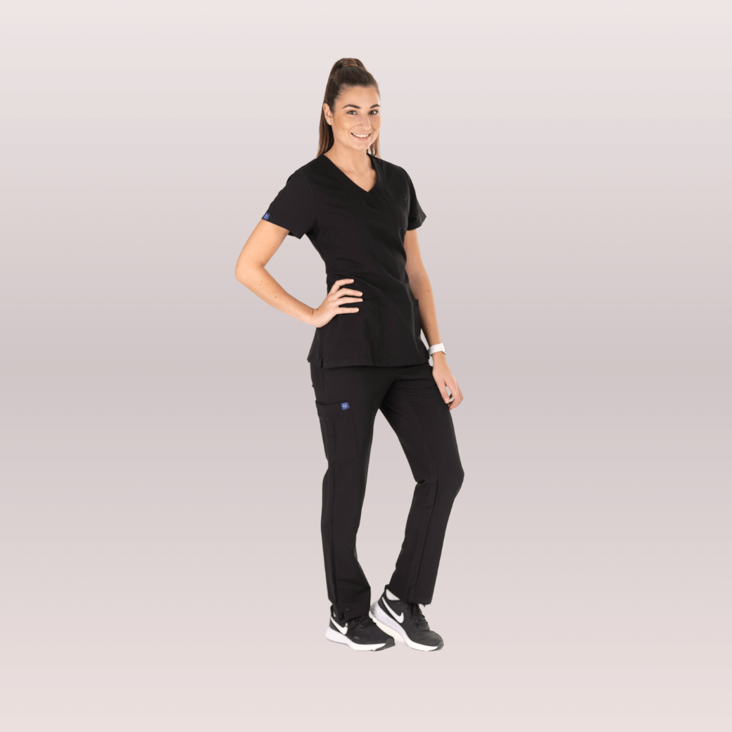 Nurses wearing Black Scrub Pants from Fit Right Medical Scrubs