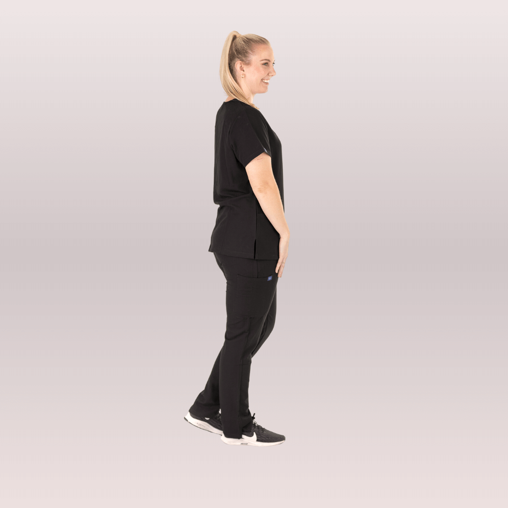 Nurses wearing Black Scrub Pants from Fit Right Medical Scrubs